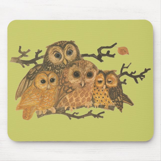 Vintage Owls Mouse pad (Front)