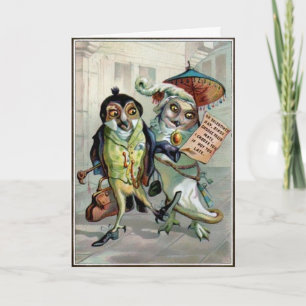 Vintage Owls Valentines Day Card