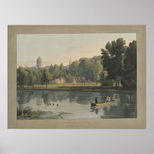 Vintage Oxford From The Banks Of Isis, 1812 Poster