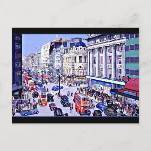 Vintage Oxford Street London Invitation Postcard
