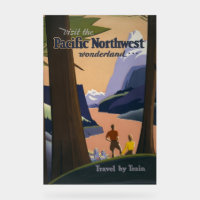 Vintage Pacific Northwest Travel Poster 1925 Train