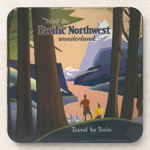 Vintage Pacific Northwest Travel Poster 1925 Train Coaster