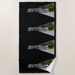 Vintage Paddle Boat Pop Out Art, Beach Towel