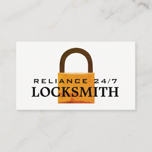 Vintage Padlock, Locksmith Business Card (Front)