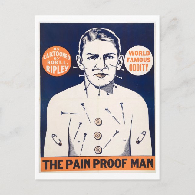 Vintage "Pain Proof Man" Advertisement Postcard (Front)