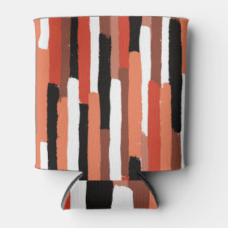 Vintage Painted Brush Strokes Pattern Can Cooler