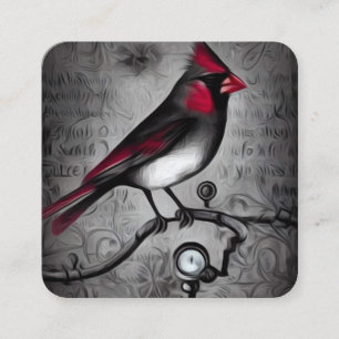 Vintage Painted Cardinal Square Business Card