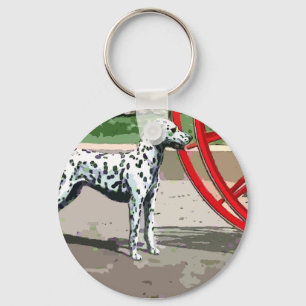 vintage painted dalmatian key chain