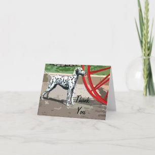Vintage Painted Dalmatian Thank You Note Card