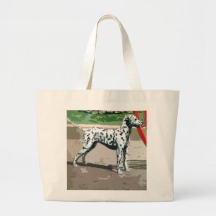 vintage painted dalmatian tote bag