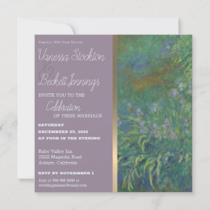 Vintage Painted Foliage Monet Wedding Invitation