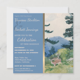 Vintage Painted Forest Wedding Invitation