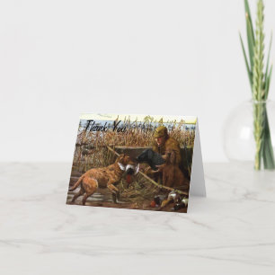 Vintage Painted Retrievers Thank You Note Card