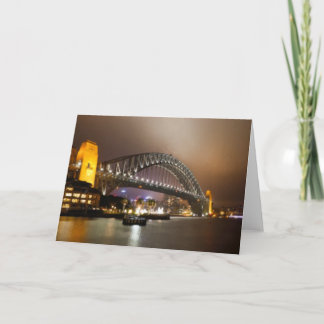 Vintage Painterly Sydney Harbour Bridge Card