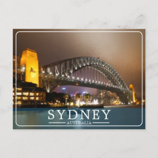 Vintage Painterly Sydney Harbour Bridge Holiday Postcard