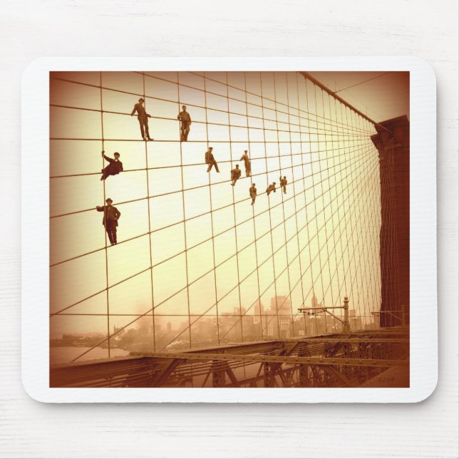 Vintage Painters Brooklyn Bridge Mouse Mat (Front)