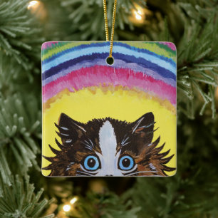 Vintage Painting of Cats by Ronner Knip • 2 Sided Ceramic Ornament