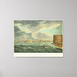 Vintage Painting of New York City (1825) Canvas Print
