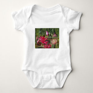 Vintage Painting Pink Blossoms Flowers Baby Bodysuit