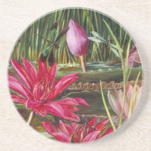 Vintage Painting Pink Blossoms Flowers Coaster