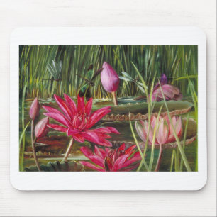 Vintage Painting Pink Blossoms Flowers Mouse Mat