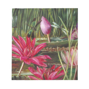 Vintage Painting Pink Blossoms Flowers Notepad