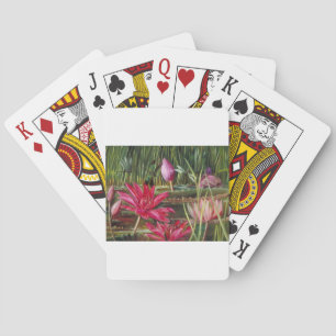 Vintage Painting Pink Blossoms Flowers Playing Cards