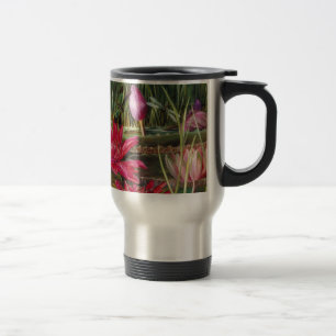 Vintage Painting Pink Blossoms Flowers Travel Mug