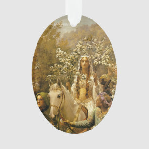Vintage Painting Queen Guinevere's Maying Ornament