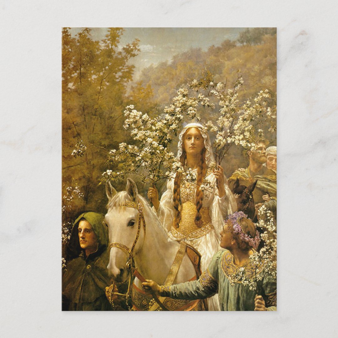 Vintage Painting Queen Guineveres Maying Postcard Zazzle