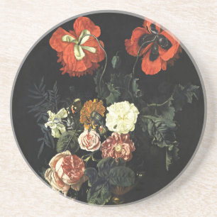 Vintage painting Still Life with Flowers  Coaster