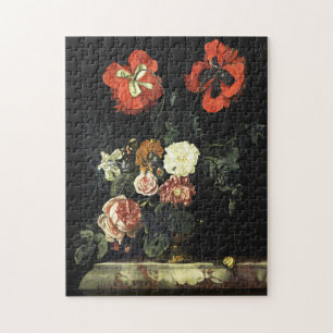 Vintage painting Still Life with Flowers Jigsaw Puzzle