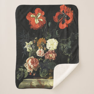 Vintage painting Still Life with Flowers  Sherpa Blanket