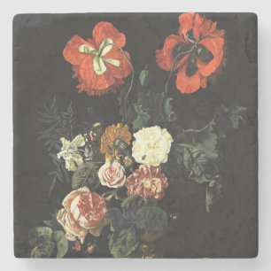 Vintage painting Still Life with Flowers Stone Coaster