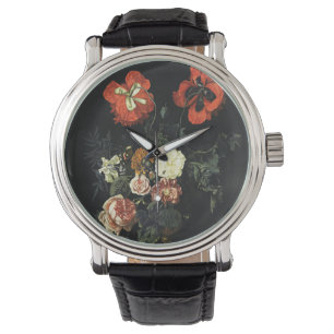 Vintage painting Still Life with Flowers Watch