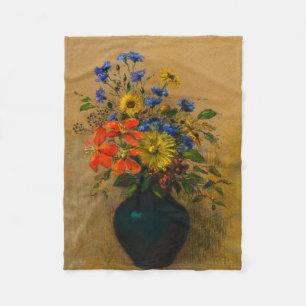 Vintage painting Wildflowers Fleece Blanket