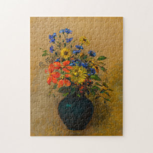 Vintage painting Wildflowers Jigsaw Puzzle