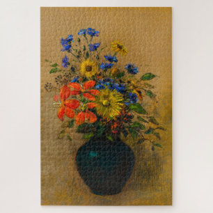 Vintage painting Wildflowers Jigsaw Puzzle