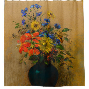 Vintage painting Wildflowers Shower Curtain