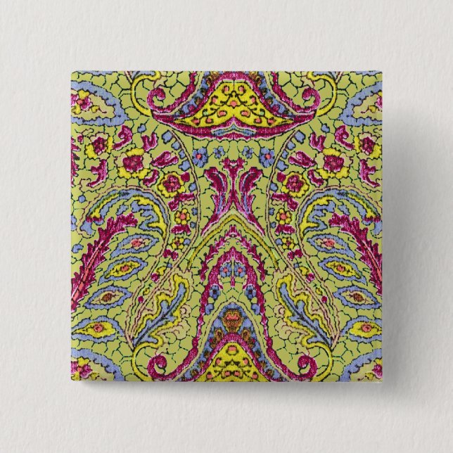 Vintage Paisley 15 Cm Square Badge (Front)