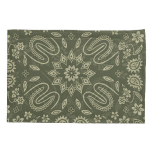 Vintage Paisley Bandanna Pillow Cover Cream & Wash