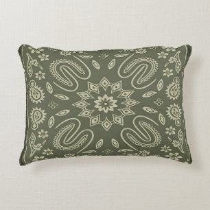 Vintage Paisley Bandanna Pillow Cover Cream & Wash