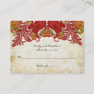 Vintage Paisley Damask Table Place Cards