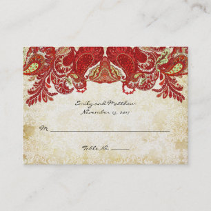 Vintage Paisley Damask Table Place Cards
