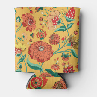 Vintage Paisley Floral Garden Can Cooler