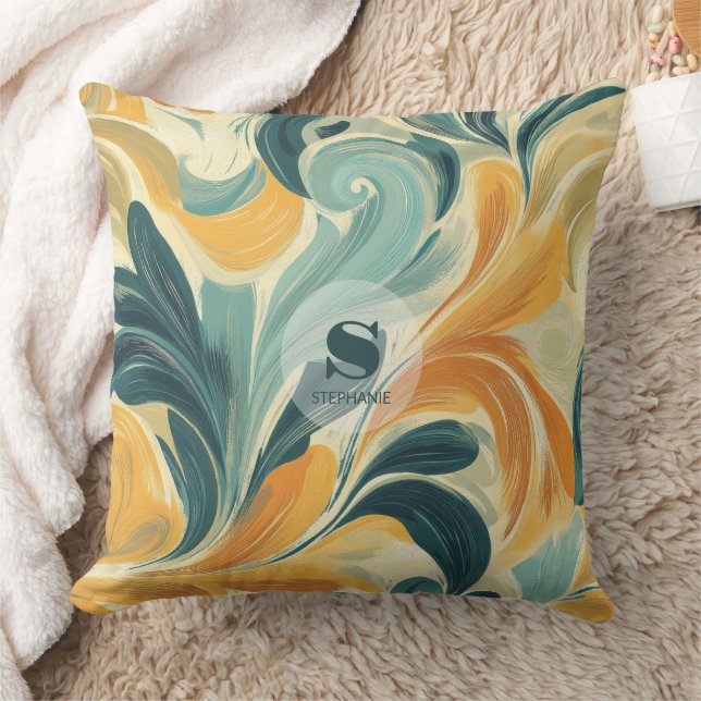 Vintage Paisley-Inspired Leaf Pattern (1) Cushion (Blanket)