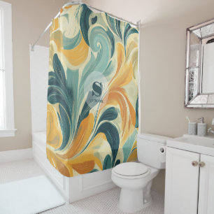 Vintage Paisley-Inspired Leaf Pattern (1) Shower Curtain