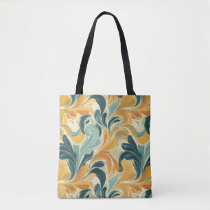 Vintage Paisley-Inspired Leaf Pattern (1) Tote Bag