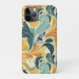 Vintage Paisley-Inspired Leaf Pattern iPhone 11 Pro Case
