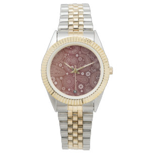 Vintage Paisley on Brown Background Watch